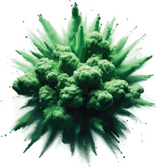 green color explosion isolated vector illustration