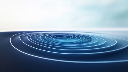 Abstract swirling blue lines softly illuminated create serene calming mood. AI Generated