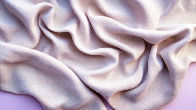 Draped Beige Fabric Texture Background Soft Elegant Knit Material