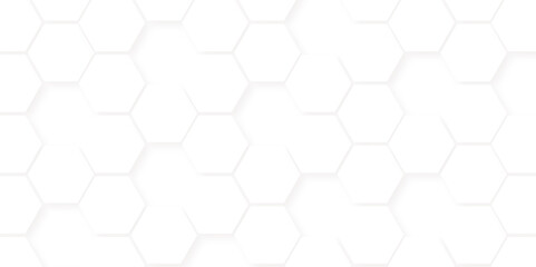 Fototapeta premium Abstract seamless honeycomb hexagon background. Geometric texture white pattern design. 