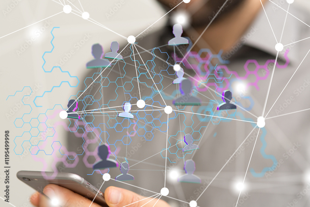 Aufkleber communication network digital group connect