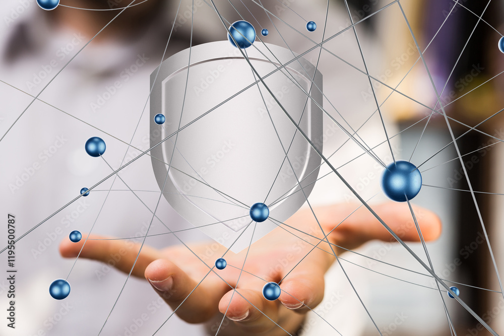 Leinwandbilder Cybersecurity of digital network systems with computer security enginee