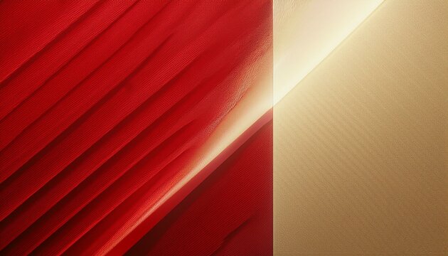 3d illustration of horizontally divided red and beige background lit by diagonal light stripe