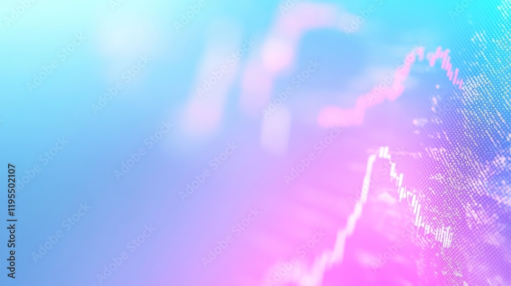 Aufkleber abstract pastel finance chart with surreal transitions and subtle trends