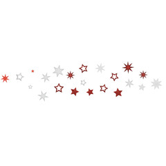 An abstract design with red and white stars on a black background.