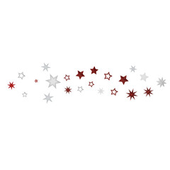 A cluster of red and white stars arranged in a random pattern on a black background. This image depicts a night sky full of stars, a symbol of hope, dreams and aspirations.