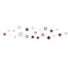 A collection of red and white stars on a black background, creating a simple and elegant design.