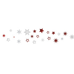 Abstract image featuring white and red stars against a black background.