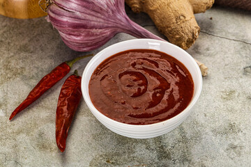 Korean kimchi sauce in the bowl