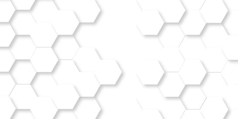 Naklejka premium White Hexagonal Background. Luxury White Pattern. wallpaper Illustration. Futuristic abstract honeycomb mosaic white background. geometric mesh cell texture. modern futuristic wallpaper.