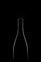 Wine bottles on a black background
