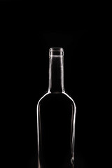Wine bottles on a black background