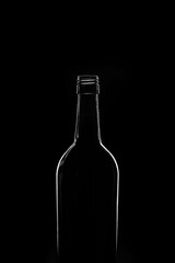 Wine bottles on a black background