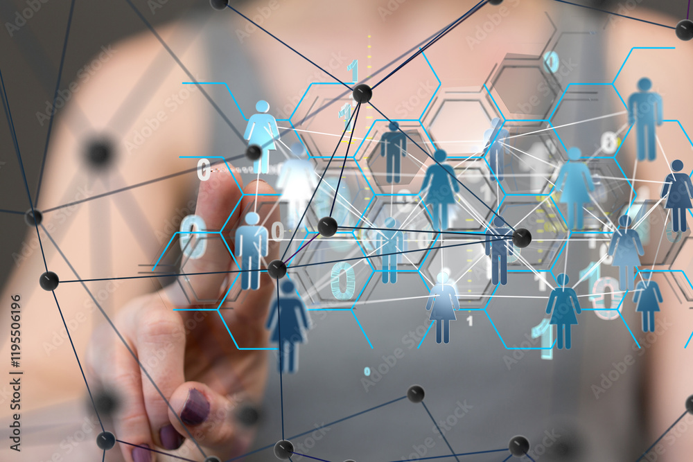 Poster communication network digital group connect