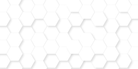 Naklejka premium Vector white hexagonal background. Luxury White Pattern. wallpaper Illustration. Futuristic abstract honeycomb mosaic white background. geometric mesh cell texture. modern futuristic wallpaper.