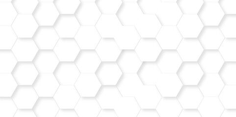 Naklejka premium White Hexagonal Background. Luxury White Pattern. wallpaper Illustration. Futuristic abstract honeycomb mosaic white background. geometric mesh cell texture. modern futuristic wallpaper.
