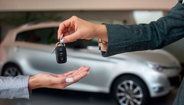 hands handing over car keys, AI generated