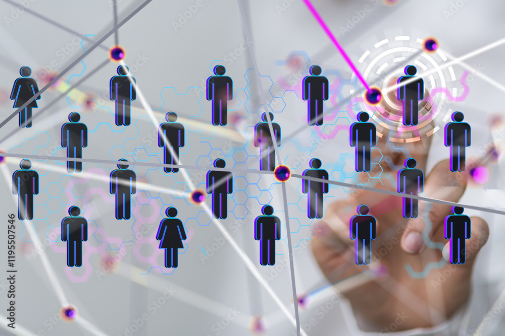 Poster communication network digital group connect