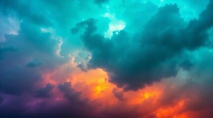 Obraz premium Dramatic Colorful Clouds at Sunset