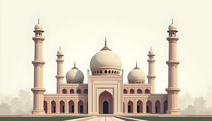 Fototapeta premium Majestic Mosque Architecture Elegant Islamic Building Design
