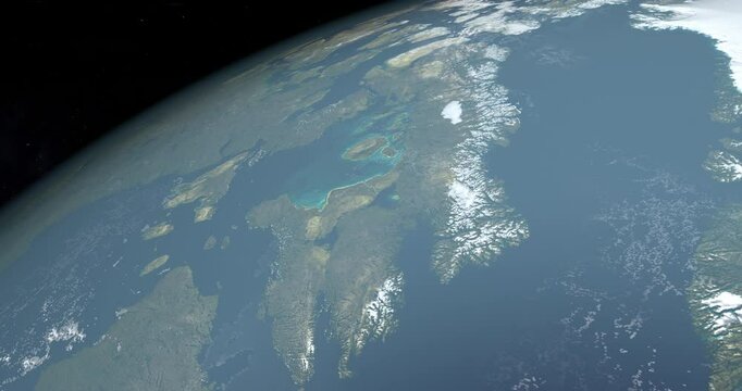Arctic Archipelago in planet earth, aerial view