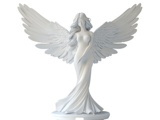 Isolated White Angel with Spread Wings 3D Render