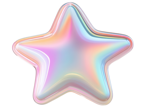 Isolated Holographic Star 3D Render