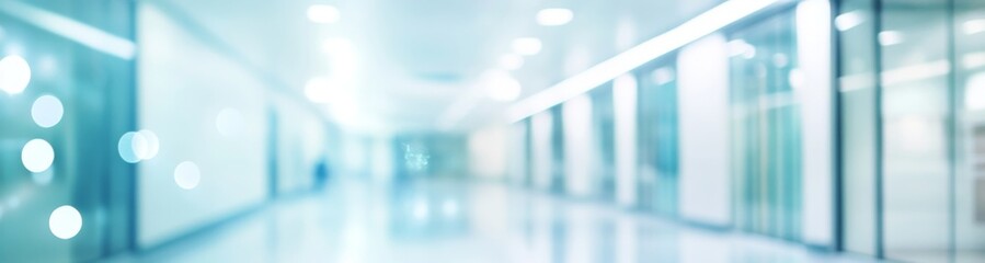 Medical Banner Template, soft light blue backdrop, dynamic bokeh effects, ideal for healthcare design, ample copy space for text integration