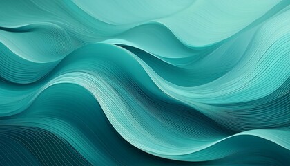 Obraz premium abstract flowing wave background in teal with soft gradients and line patterns