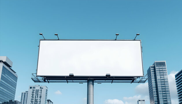 Blank Billboard Mockup in City Setting for Advertising