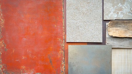Fototapeta premium Rustic Textures Collage- Abstract Material Background
