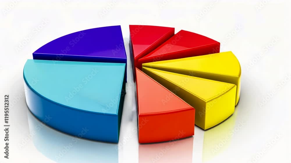Leinwandbilder Colorful pie chart segments for data visualization and analysis showcase vibrant statistics in graphic presentation, emphasizing importance of clear business and marketing insights.