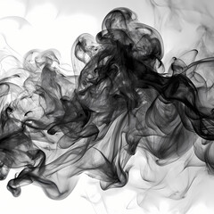 Fototapeta premium Abstract Black Smoke Design Elegant Swirling Texture Background Image art fog ink dark haze white 