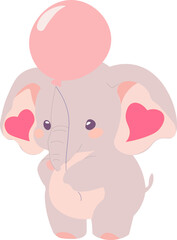 pink elephant with pink balloon