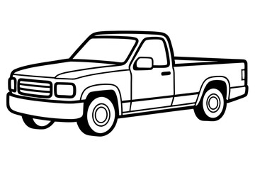 Minimalist Pickup Truck Line Art