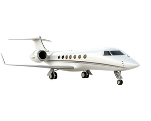 Isolated White Private Jet Airplane