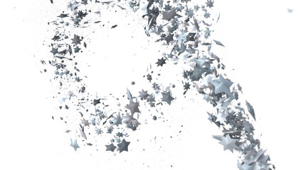 Christmas Star Plummet: Astonishing 3D Illustration Depicting Falling Holiday Stardust