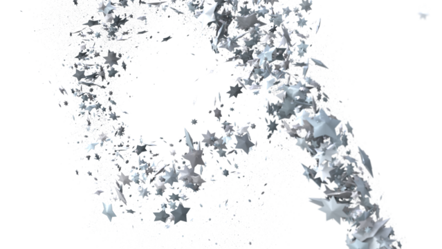 Christmas Star Plummet: Astonishing 3D Illustration Depicting Falling Holiday Stardust