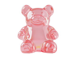 Isolated Clear Pink Gummy Bear