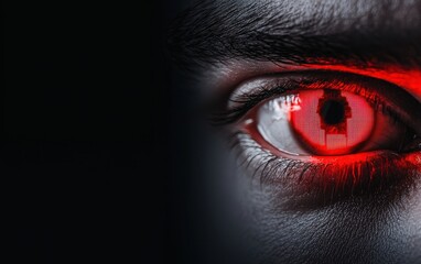 Biometric iris scanner glowing with intricate details symbolizing the future of digital access security