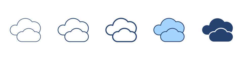Cloudy icon Symbol set collection
