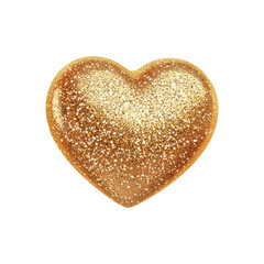 Fototapeta premium Elegant gold glitter heart icon with sparkling effect, isolated on transparent background