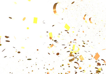 Enchanting Euphoria: Breathtaking 3D Illustration of Enchanting gold Confetti