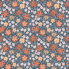 Seamless ditsy vector floral pattern