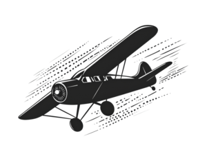 Isolated Vintage Airplane Silhouette