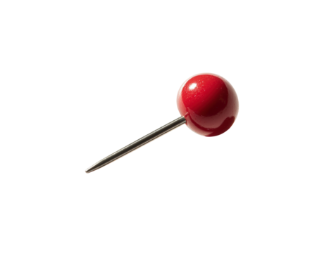 Isolated Red Push Pin Close-up