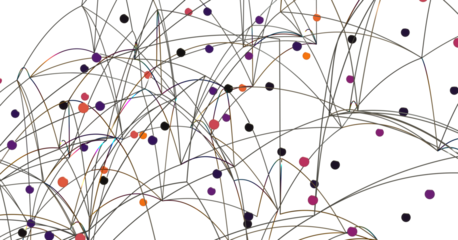 Abstract Network with Colorful Dots and Lines