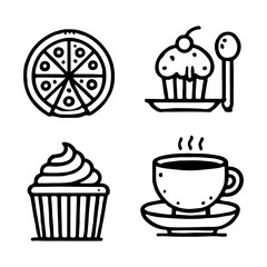 bread icon minimal lines on white background