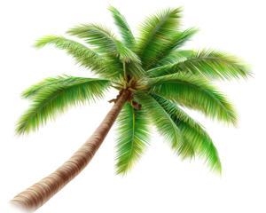 Isolated Full Tropical Palm Tree