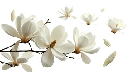 white magnolia flowers